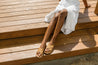 Criss-Cross Woven Sandal in Honey