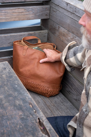 the mohinders leather shopper